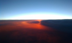 Yes this is pretty, the sun looks like hot lava as it burns through the clouds, but it would be much prettier at noon.